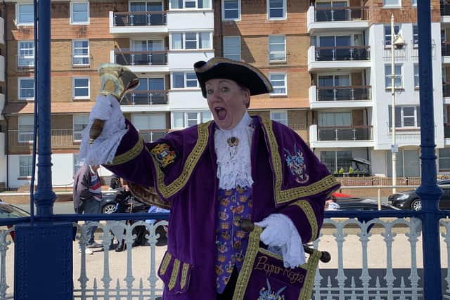 Town crier Jane Smith was one of several guests on Farage's show