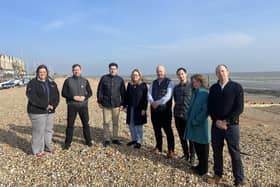 Huw Merriman MP, Sally-Ann Hart MP, Lawrence Gosden CEO of Southern Water and representatives from the Environment Agency and Southern Water