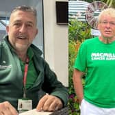 Victor (left) and Geoff (right), recognised by Macmillan Cancer Support in their Volunteer Awards 2023
