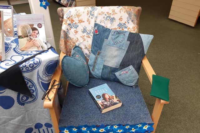 Part of the display at Rustington Library for Dementia Awareness Week