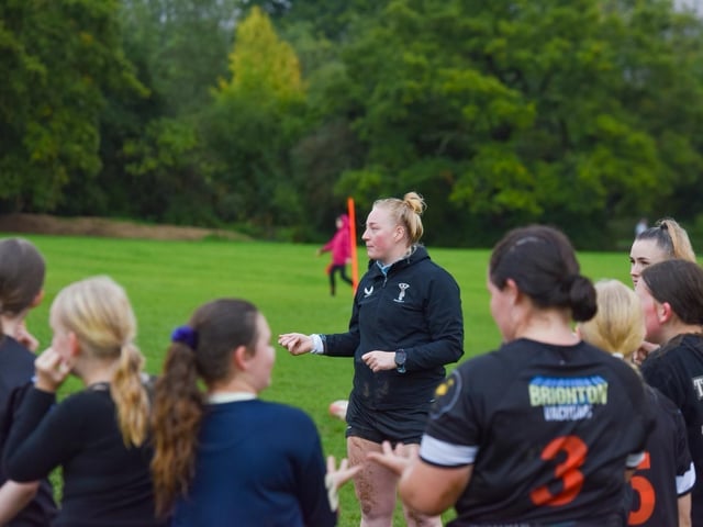 Girls at Burgess Hill RFC get a visit from Harlequins Women
