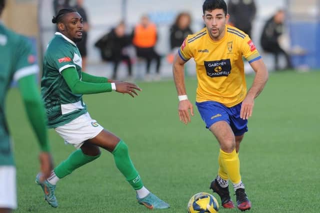 Tyrone Madhani scored Lancing's clinching second goal at Corinthian | Picture: Stephen Goodger