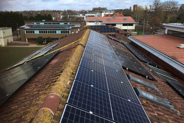 Solar panels installed by BHESCo in 2019 at Brunsick Primary School in Hove