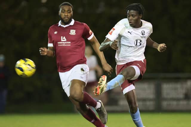 Ansu Janneh in action for the Us in their win at Potters Bar | Picture: Scott White