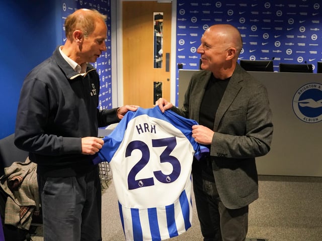 HRH the Duke of Edinburgh at Brighton and Hove Albion training ground in Lancing. Picture: Eddie Mitchell