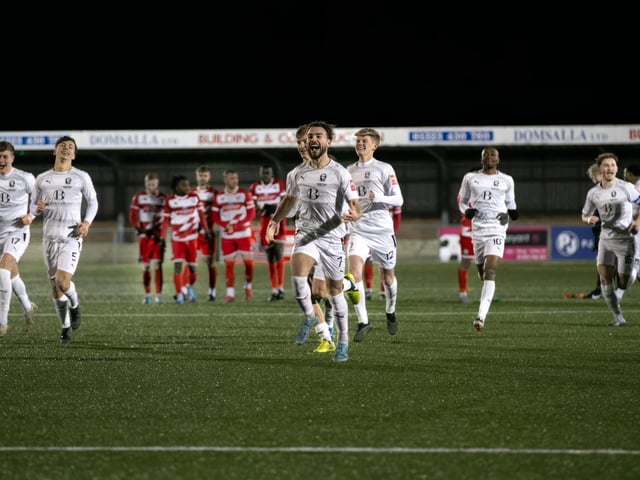 Action from Eastbourne Borough's Sussex Senior Cup quarter-final versus Hastings United