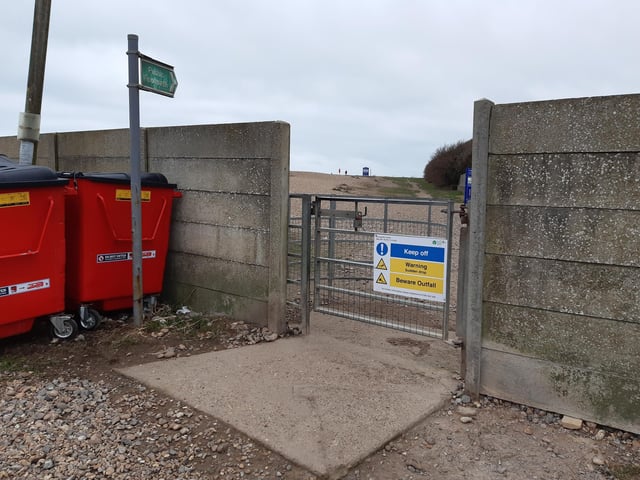 Over to the right is a gate leading on to the beach