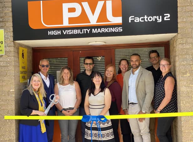The PVL team outside the factory at the Victoria Road Industrial Estate in Burgess Hill