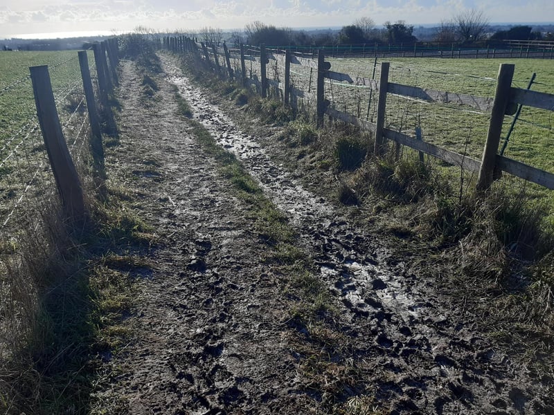 Simply follow this footpath to the end.