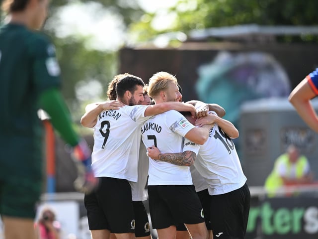 Horsham FC moved up to second in the National League South with a hard-fought 2-1 win at Braintree Town