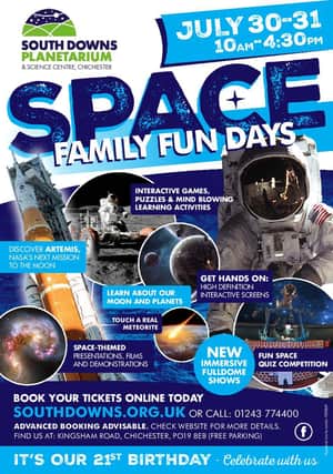 The South Downs Planetarium in Chichester is set to host Space Fun Days in July.