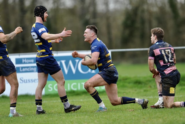 Action from Worthing Raiders' win over Sevenoaks in National two east