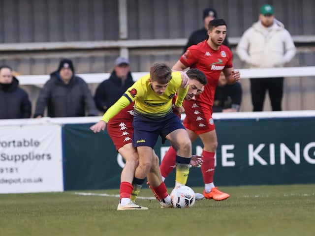 Action from Worthing's 1-0 win at Farnborough in the National League South