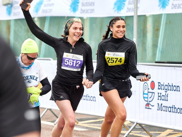Action at the Brighton Half Marathon