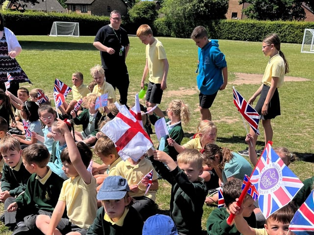 The school hosted a Jubilee celebration with cake and a visit from the Queen