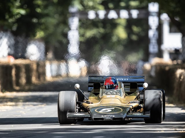A Lotus Team supercar sets off on the hill climb.Photo: Michael John Reed.