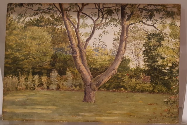 One of the most exciting pieces on show, The Garden at Rustington, a painting by Harold Steward Rathbone