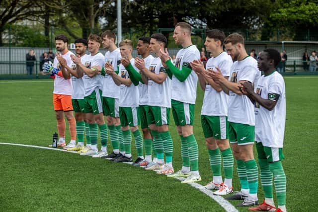 City players pay tribute to Graeme Gee before the match with Ramsgate | Picture: Neil Holmes