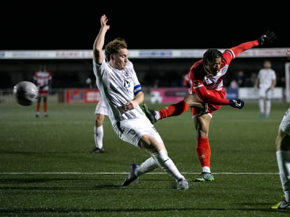 Action from Eastbourne Borough's Sussex Senior Cup quarter-final versus Hastings United