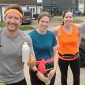 Chris Francis (second from left) with Billingshurst runners during his marathon training
