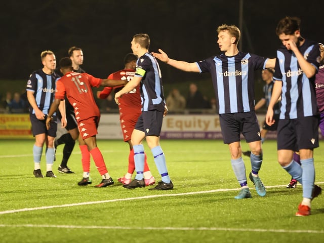 Action from Worthing FC's 6-2 Sussex Senior Cup win over Crowborough Athletic at Woodside Road