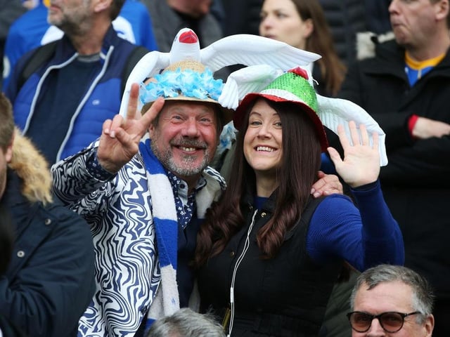 BRIGHTON, ENGLAND - FEBRUARY 18: Fans show their support prior to the Premier League match between Brighton & Hove Albion and Fulham FC at American Express Community Stadium on February 18, 2023 in Brighton, England. (Photo by Steve Bardens/Getty Images)