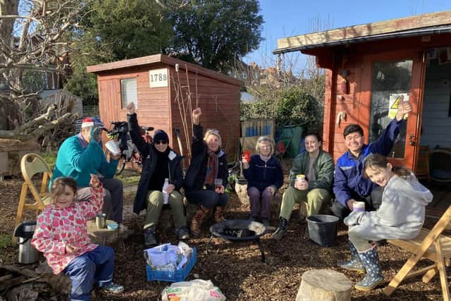 Members of Eastbourne Food Partnership at a local community allotment