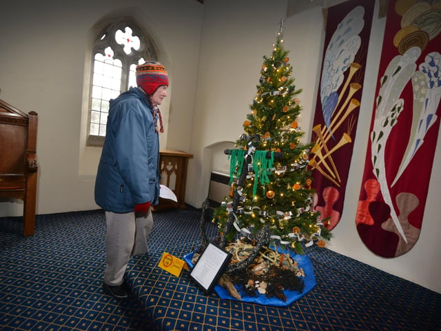 Christmas Tree Festival 2023 at St Michael and All Angels, Glassenbury Drive, Bexhill. This year's theme is Saints.