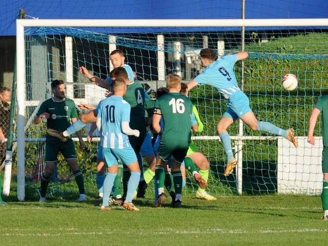 Action from Worthing United's 2-1 home loss to Forest Row in the SCFL division one