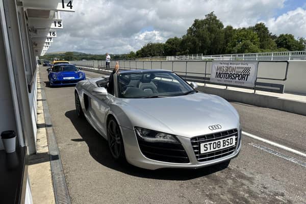 David Stubbs prepares to hit the track in his Audi R8