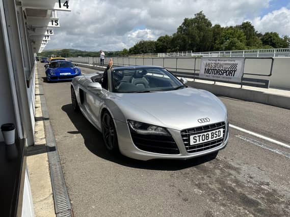 David Stubbs prepares to hit the track in his Audi R8