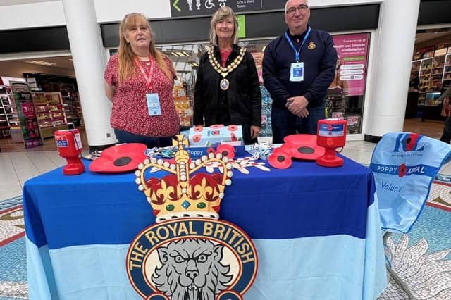 Councillor Joanne Knowles (centre) with Horsham Branch Royal British Legion volunteers. Picture courtesy of Horsham District Council