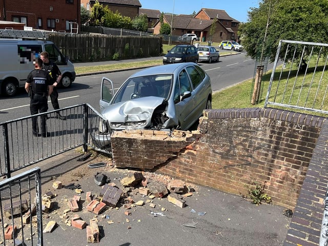 The collision in Larkspur Drive, Eastbourne