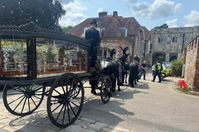The funeral procession of Susan, Duchess of Richmond and Gordon. Photo: Eddie Mitchell.