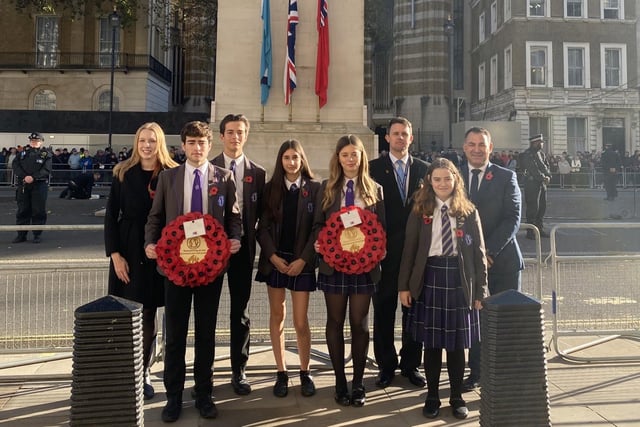 A group from Worthing High School was invited to lay two wreaths at the Cenotaph in London on Armistice Day as part of the Act of Remembrance organised by the Western Front Association