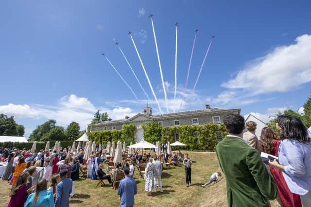 The Red Arrows fly over during the Goodwood Festival of Speed (Photo: John Nguyen /PA Wire)