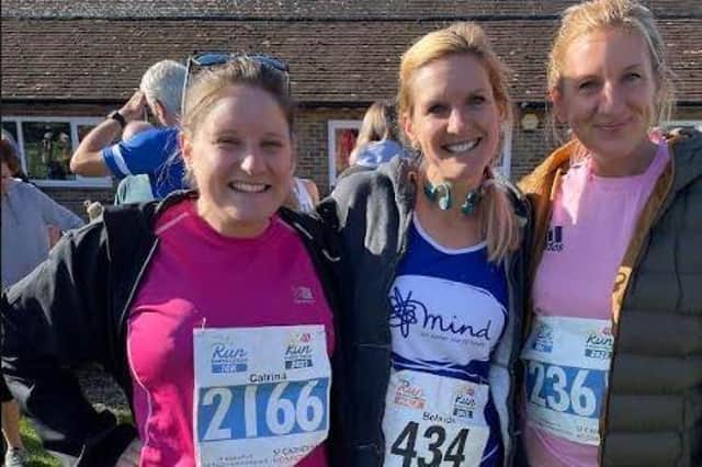 Belinda Hoyte with her sisters. Belinda, from Billingshurst, is celebrating her 40th birthday by running 40 miles for the charity Young Minds