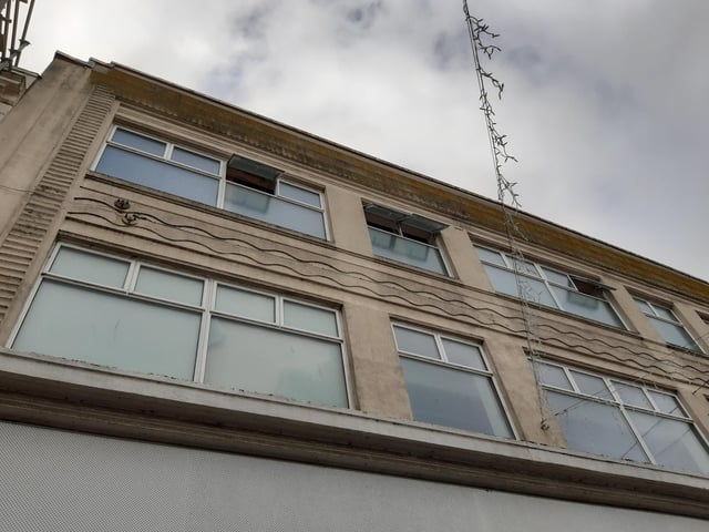 Intriguing wavy lines in Montague Street, above what was once Woolworths