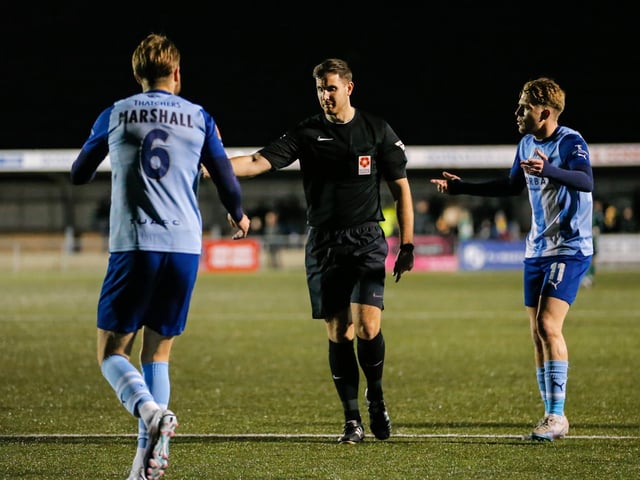 Action from Eastbourne Borough's home defeat by Torquay United in National League South