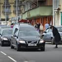 The funeral cortege for Harry Symonds Jr pictured leaving from The Deluxe on Hastings seafront at 11.45 on May 30 2024.
