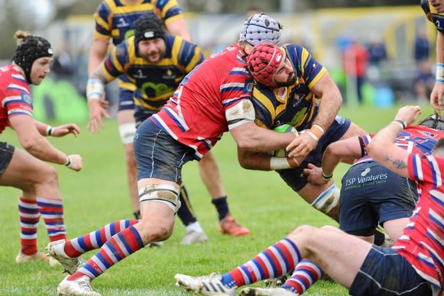 Action from Worthing Raiders' 46-34 home victory over Tonbridge Juddians in National two east