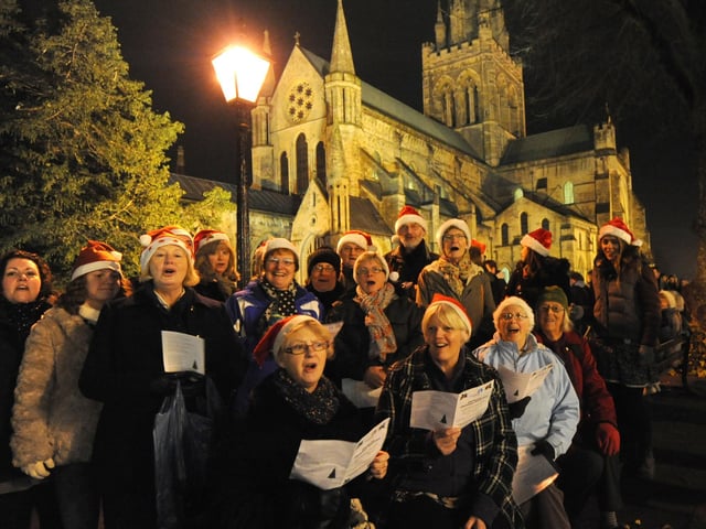 The New Community Choir performing at the Chichester light switch on in 2013
