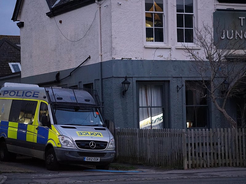There was a police presence outside a closed pub in Polegate on Friday, December 15