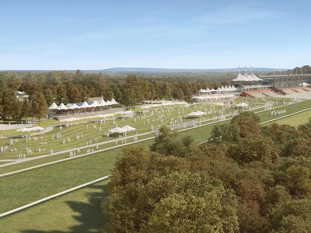 The new-look Lennox and the rest of the racecourse | Image: Hopkins Architects