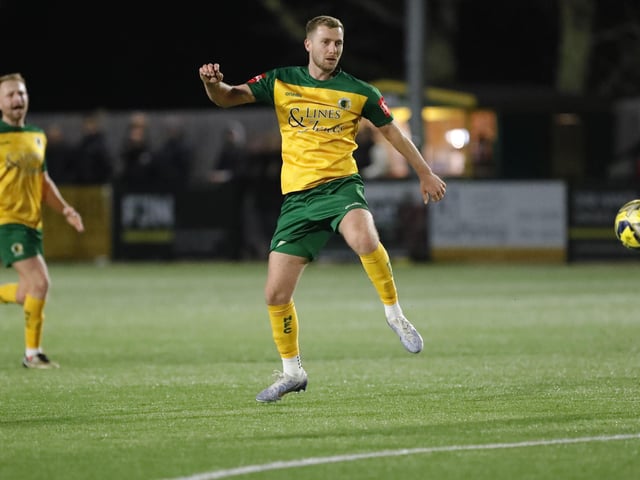 FA Trophy action between Horsham and AFC Totton