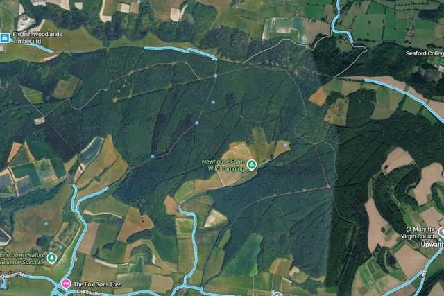 A bird's eye view of Charlton Forest from Google Maps