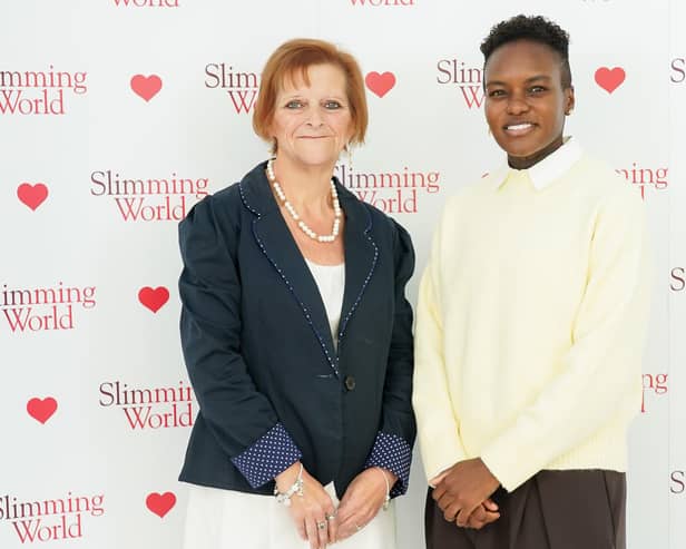 Tracy Canning from Uckfield with Olympic boxing champion Nicola Adams. Photo: Matt Lowe