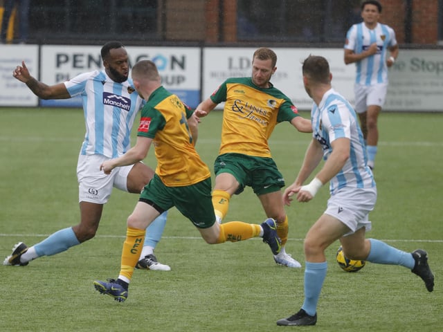 Action from Horsham's pre-season victory over National League South outfit Maidstone United
