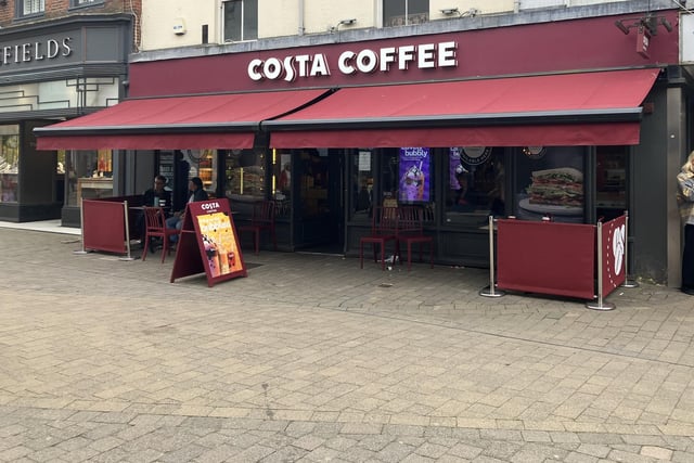 Costa Coffee in Horsham's West Street was rated 4.1 out of 5 from 585 Google reviews. One person said: "Great place to have coffee, espresso or cake."