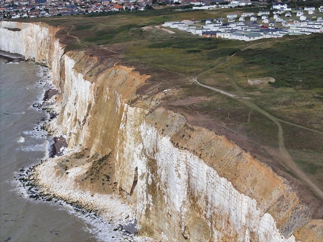 In pictures: Large section of cliffs fall away on East Sussex coast